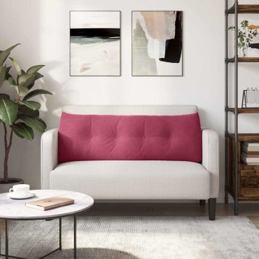 vidaXL Μαξιλάρι Πλάτης Κόκκινο 140 x 24 x 50 εκ Βελούδο