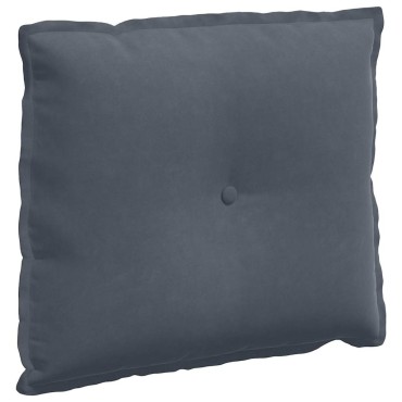 vidaXL Μαξιλάρι Πλάτης Σκούρο Γκρι 60 x 50 cm Υφασμάτινο Κορντουρά
