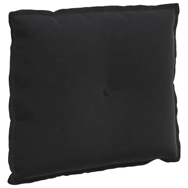 vidaXL Μαξιλάρι Πλάτης Μαύρο 60 x 50 cm Υφασμάτινο Κορντουρά