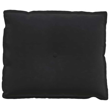 vidaXL Μαξιλάρι Πλάτης Μαύρο 60 x 50 cm Υφασμάτινο Κορντουρά