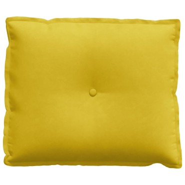 vidaXL Μαξιλάρι Πλάτης Κίτρινο 60 x 50 cm Υφασμάτινο Κορντουρά