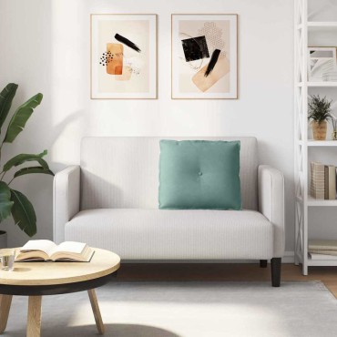 vidaXL Μαξιλάρι Πλάτης Θαλασσί 60 x 50 cm Υφασμάτινο Κορντουρά