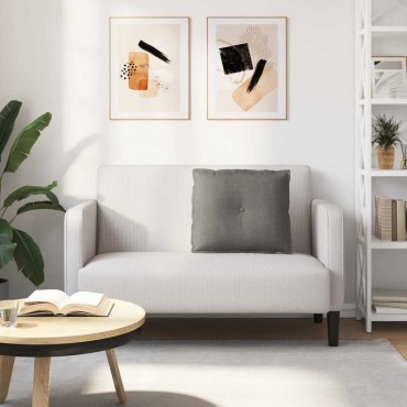 vidaXL Μαξιλάρι Πλάτης Ανοιχτό γκρι 60 x 50 cm Υφασμάτινο Κορντουρά