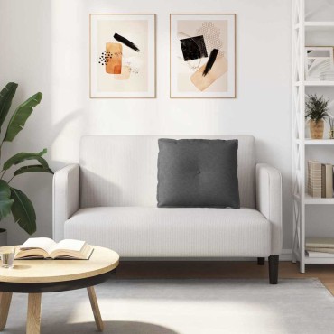 vidaXL Μαξιλάρι Πλάτης Σκούρο Γκρι 60 x 50 cm Υφασμάτινο Κορντουρά