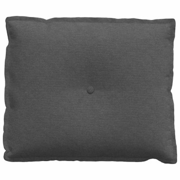 vidaXL Μαξιλάρι Πλάτης Σκούρο Γκρι 60 x 50 cm Υφασμάτινο Κορντουρά