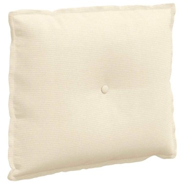 vidaXL Μαξιλάρι Πλάτης Κρεμ 60 x 50 cm Υφασμάτινο Κορντουρά
