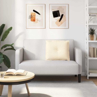 vidaXL Μαξιλάρι Πλάτης Κρεμ 60 x 50 cm Υφασμάτινο Κορντουρά