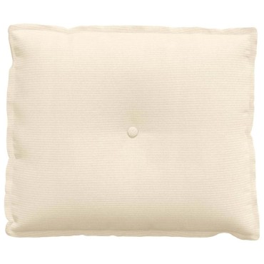 vidaXL Μαξιλάρι Πλάτης Κρεμ 60 x 50 cm Υφασμάτινο Κορντουρά