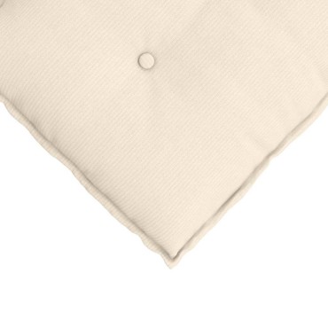 vidaXL Μαξιλάρι Πλάτης Κρεμ 60 x 50 cm Υφασμάτινο Κορντουρά