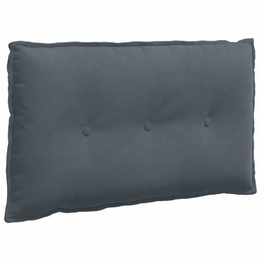 vidaXL Μαξιλάρι Πλάτης Σκούρο Γκρι 80 x 50 cm Υφασμάτινο Κορντουρά