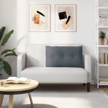 vidaXL Μαξιλάρι Πλάτης Σκούρο Γκρι 80 x 50 cm Υφασμάτινο Κορντουρά