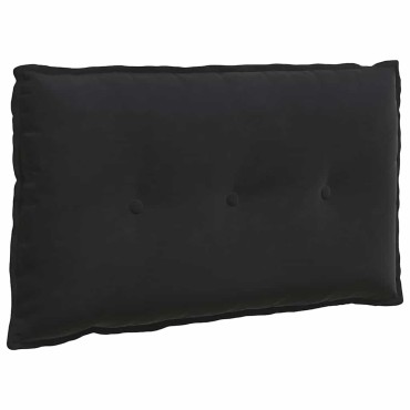 vidaXL Μαξιλάρι Πλάτης Μαύρο 80 x 50 cm Υφασμάτινο Κορντουρά