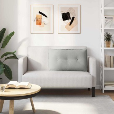 vidaXL Μαξιλάρι Πλάτης Ανοιχτό γκρι 80 x 50 cm Ύφασμα Μικροΐνας