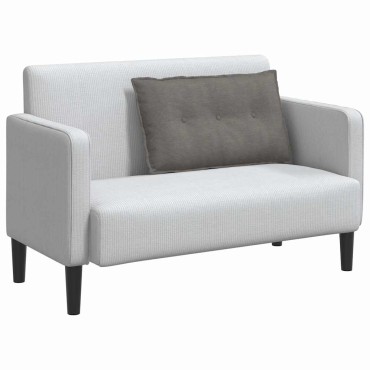 vidaXL Μαξιλάρι Πλάτης Ανοιχτό γκρι 80 x 50 cm Υφασμάτινο Κορντουρά