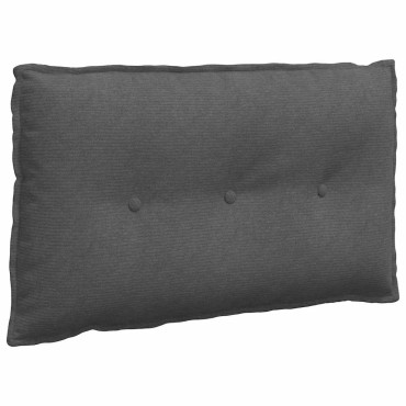 vidaXL Μαξιλάρι Πλάτης Σκούρο Γκρι 80 x 50 cm Υφασμάτινο Κορντουρά