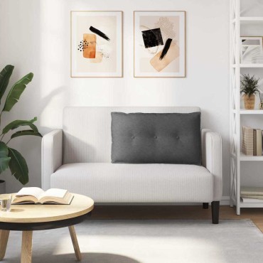 vidaXL Μαξιλάρι Πλάτης Σκούρο Γκρι 80 x 50 cm Υφασμάτινο Κορντουρά