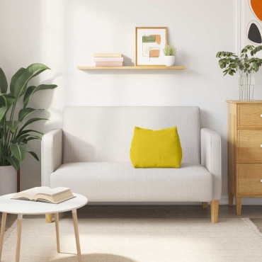 vidaXL Μαξιλάρι Πλάτης Κίτρινο 45 x 20 x 35 εκ. Υφασμάτινο Κορντουρά