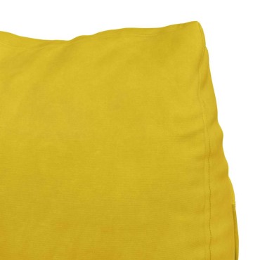 vidaXL Μαξιλάρι Πλάτης Κίτρινο 45 x 20 x 35 εκ. Υφασμάτινο Κορντουρά