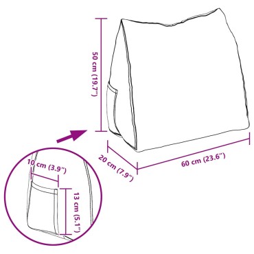 vidaXL Μαξιλάρι Πλάτης Απαλό Κίτρινο 60 x 20 x 50 εκ. ύφασμα