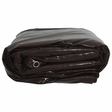 vidaXL Τέντα 650g / m² Καφέ 4 x 4 m Καμβάς με επικάλυψη PVC