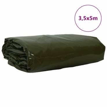vidaXL Τέντα 650g / m² Ελιά Πράσινη 3,5 x 5 m Καμβάς με επικάλυψη PVC