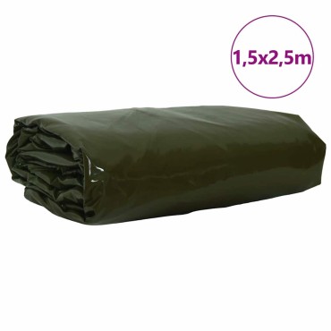 vidaXL Τέντα 650g / m² Ελιά Πράσινη 1,5 x 2,5 μ Καμβάς με επικάλυψη PVC