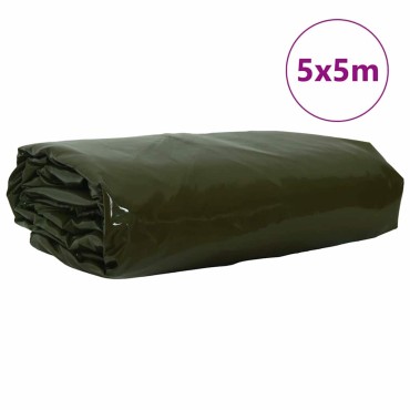 vidaXL Τέντα 650g / m² Ελιά Πράσινη 5 x 5 m Καμβάς με επικάλυψη PVC
