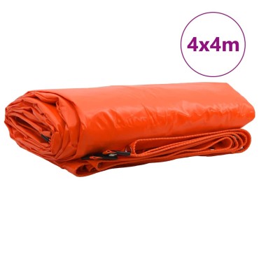 vidaXL Τέντα 650g / m² Πορτοκαλί 4 x 4 m Καμβάς με επικάλυψη PVC