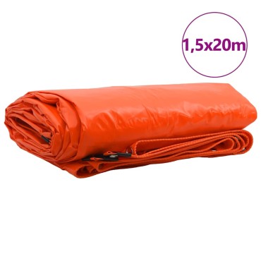 vidaXL Τέντα 650g / m² Πορτοκαλί 1,5 x 20 m Καμβάς με επικάλυψη PVC