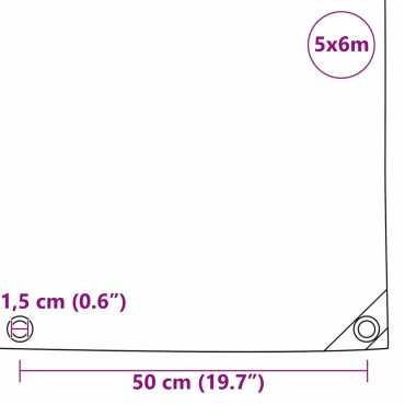 vidaXL Τέντα 650g / m² Πορτοκαλί 5 x 6 m Καμβάς με επικάλυψη PVC