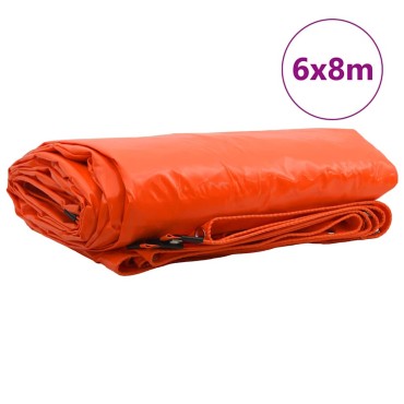 vidaXL Τέντα 650g / m² Πορτοκαλί 6 x 8 m Καμβάς με επικάλυψη PVC