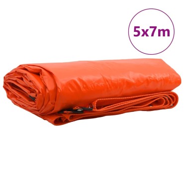 vidaXL Τέντα 650g / m² Πορτοκαλί 5 x 7 m Καμβάς με επικάλυψη PVC