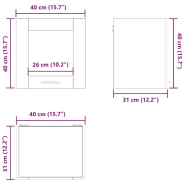 vidaXL Κρεμαστό ντουλάπι Παλιό ξύλο 40x31x40cm