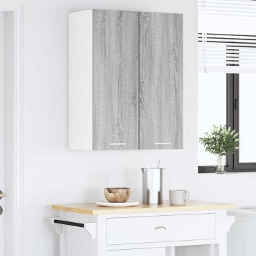 vidaXL Κρεμαστό ντουλάπι Γκρι Σομόνα και Λευκό 30x31x80cm