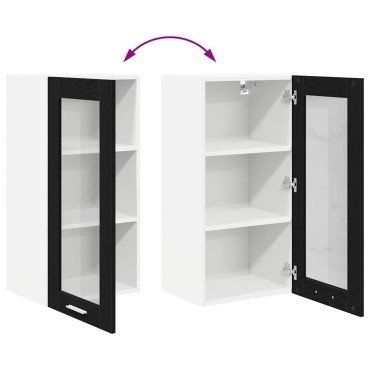 vidaXL Κρεμαστό ντουλάπι Μαύρη Οξυά 40x31x80cm