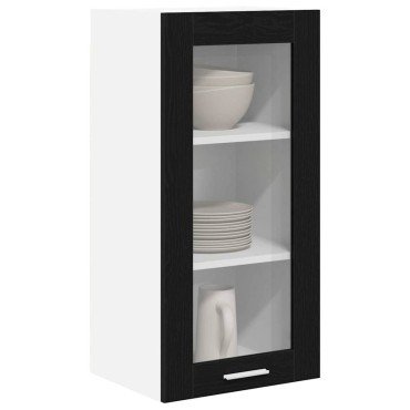 vidaXL Κρεμαστό ντουλάπι Μαύρη Οξυά 40x31x80cm