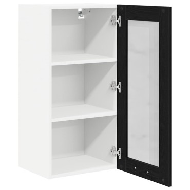 vidaXL Κρεμαστό ντουλάπι Μαύρη Οξυά 40x31x80cm