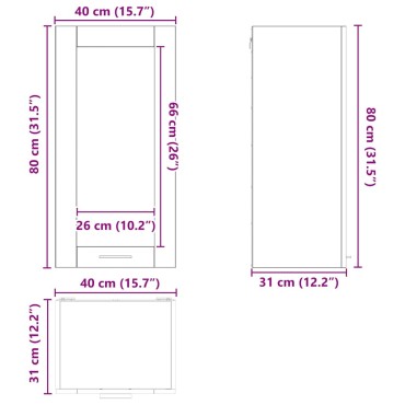 vidaXL Κρεμαστό ντουλάπι Καπνιστό Δρύς 40x31x80cm