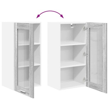 vidaXL Κρεμαστό ντουλάπι Γκρίζο Σονομα 40x31x80cm