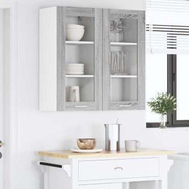 vidaXL Κρεμαστό ντουλάπι Γκρίζο Σονομα 40x31x80cm