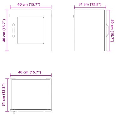 vidaXL Ραφιέρα τοίχου LUCCA Γκρι Σκυροδέματος 40x31x40cm
