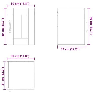 vidaXL Ντουλάπα Τοίχου LUCCA Καφέ Ξύλο Δρυός 30x31x40cm