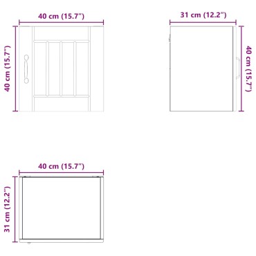 vidaXL Ντουλάπα Τοίχου LUCCA Γκρι Σκυροδέματος 40x31x40cm