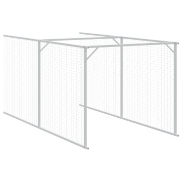 vidaXL Σπιτάκι Σκύλου με Οροφή Ανθρακί 117x405x123 εκ. Γαλβαν. Χάλυβας