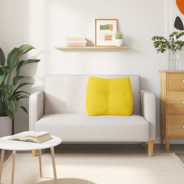 vidaXL Μαξιλάρι Πλάτης Απαλό Κίτρινο 60 x 24 x 50 εκ ύφασμα