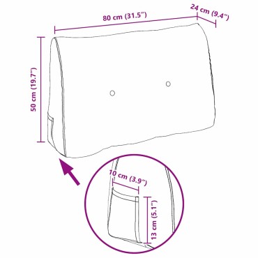 vidaXL Μαξιλάρι Πλάτης Μπλε τζην 80 x 24 x 50 εκ ύφασμα