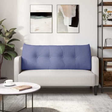 vidaXL Μαξιλάρι Πλάτης Μπλε τζην 120 x 24 x 50 εκ ύφασμα