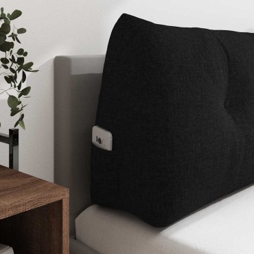 vidaXL Μαξιλάρι Πλάτης Μαύρο 140 x 24 x 50 εκ ύφασμα