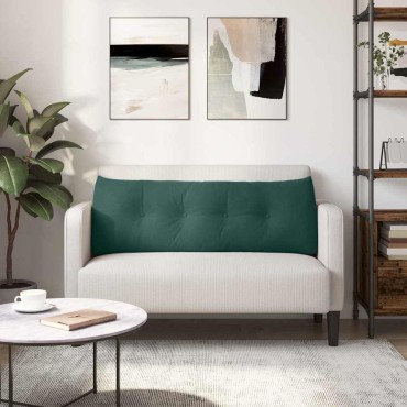 vidaXL Μαξιλάρι Πλάτης Σκούρο Πράσινο 140 x 24 x 50 εκ Βελούδο