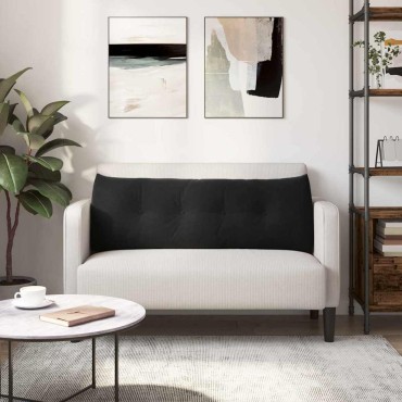 vidaXL Μαξιλάρι Πλάτης Μαύρο 140 x 24 x 50 εκ Βελούδο